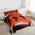 thumbnail image 3 of jejeloiu Rugby Ball Gamer Queen Comforter Set,Football Sport Games Bedding Comforter Set For Kids Reversible 3-Piece, 3 of 8
