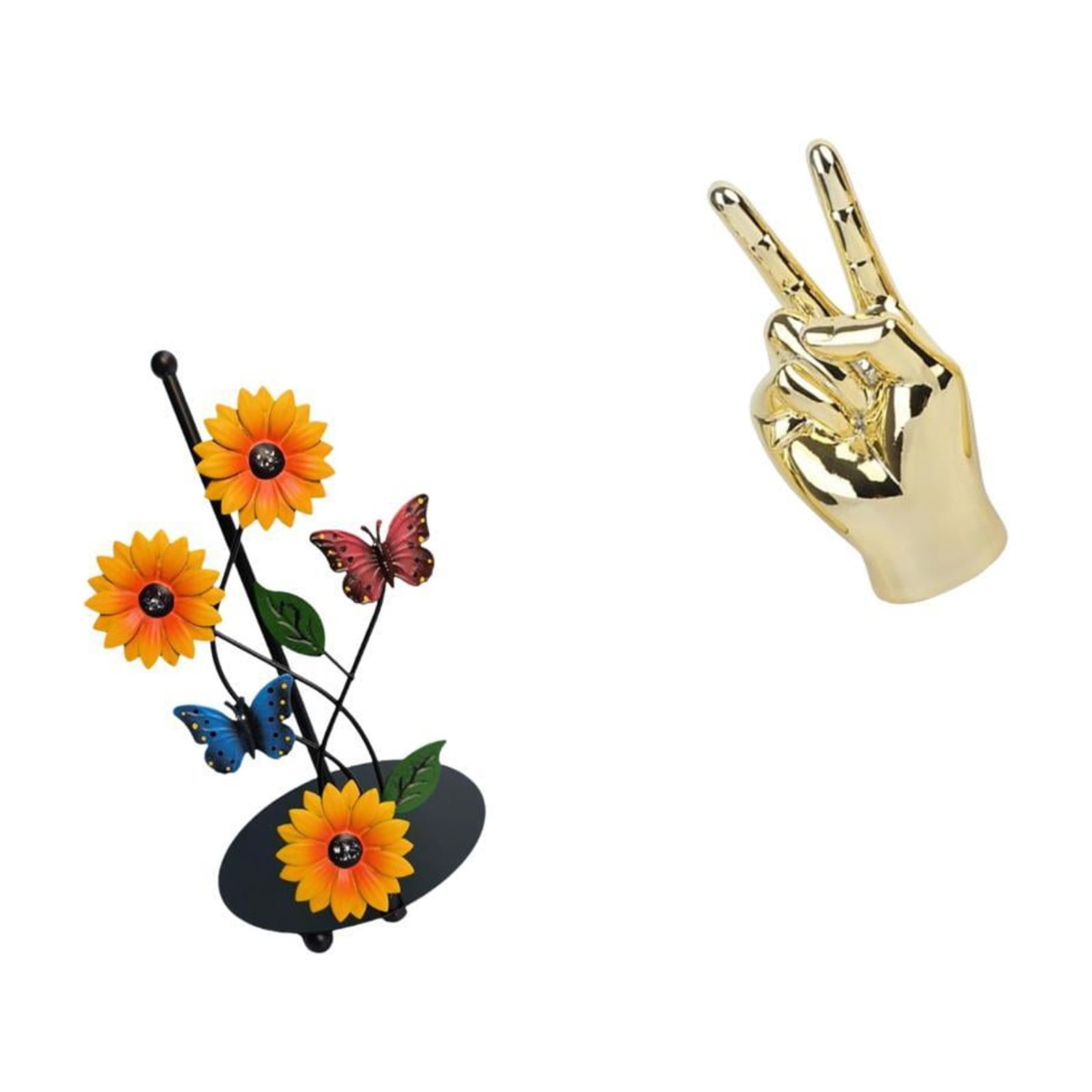 Fiocias Toilet Paper Holder Paper Towel Holder Countertop Statue Sculpture Hand Finger Gesture Figurines Creative Resin Iron Removable Stand Suitable for Kitc