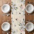 thumbnail image 6 of Daisy Floral Table Runner - 120 Inch Long, Kitchen Dining Table Runner Dresser Scarves, Retro Watercolor Bee Gnomes Flowers Farmhouse Decor for Coffee Tables Wedding Party Banquet, 6 of 8