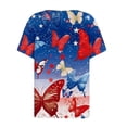 thumbnail image 5 of Lorytime 14th of July Shirts Women Red White and Blue Outfits Patriotic Graphic Clothes V Neck Independence Day Wear, 5 of 8