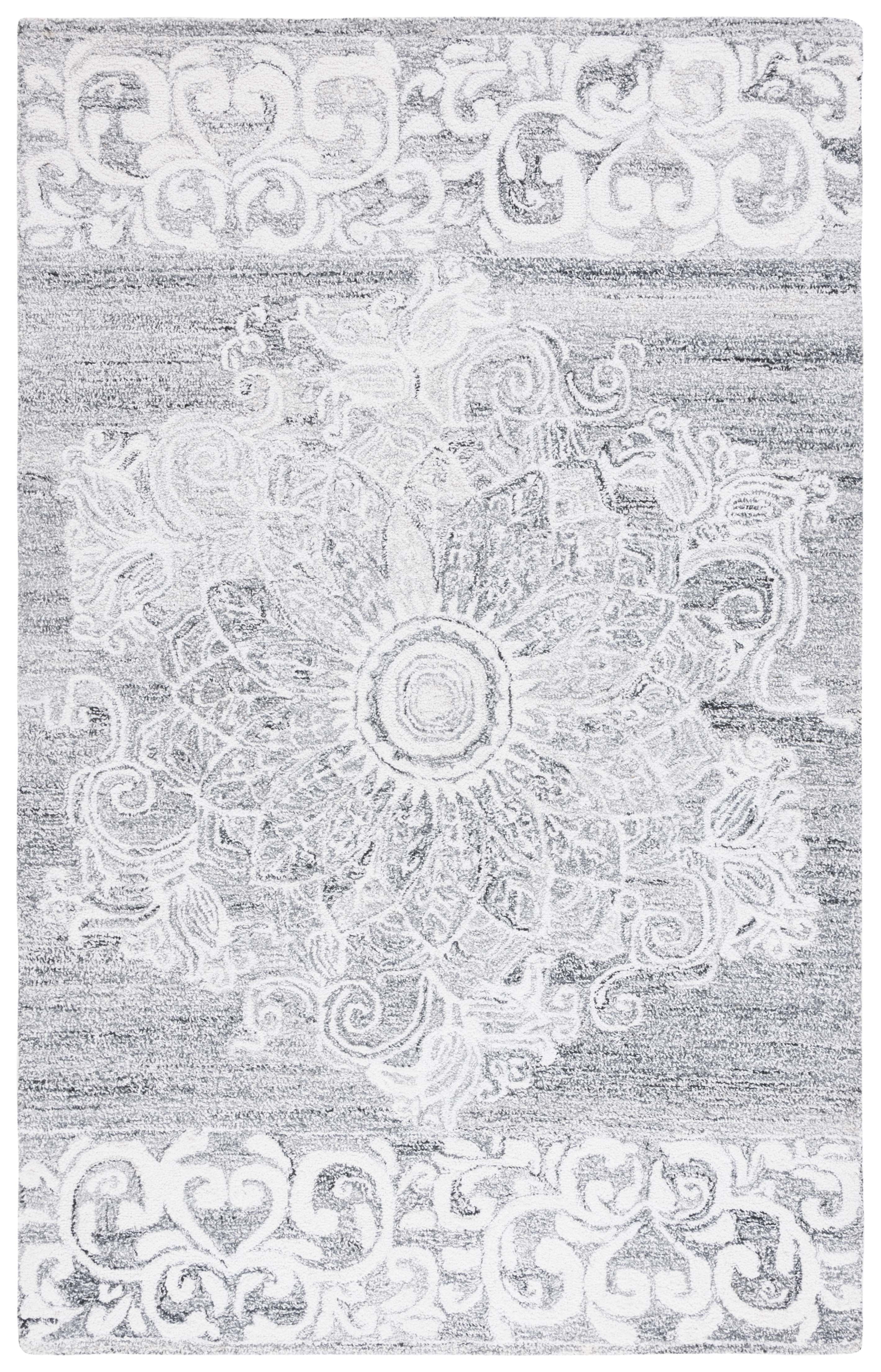SAFAVIEH Abstract Ruadhan Oriental Area Rug, Ivory/Light Gray, 8' x 10'