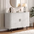 thumbnail image 2 of ROGALIS 40" Buffet Sideboard Cabinet with Storage, Modern Fluted Cabinet with Sliding Doors & Adjustable Shelf, Coffee Bar Accent Cabinet for Kitchen, Dining Room, Entryway, White, 2 of 6