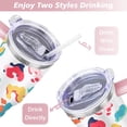 thumbnail image 5 of 40oz Fashion Leopard Pattern Stainless Steel Flip Straw Tumbler Spill Proof Travel Cup Double Wall Vacuum Insulated Coffee Mug with Top Handle, 5 of 6