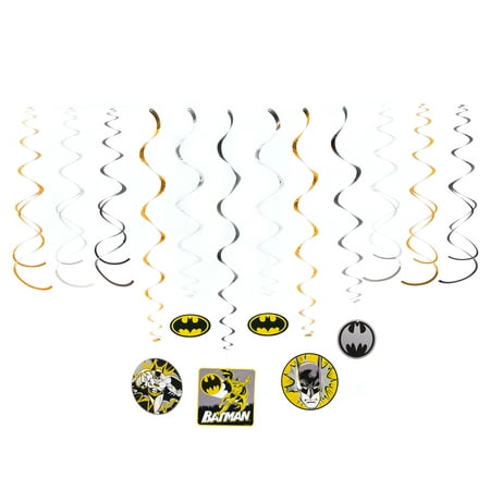 American Greetings Batman Party Supplies Hanging Swirl Decorations, 12-Count