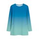 thumbnail image 5 of Mujeres Manga Larga Tops Casual Gradiente Ombre Cuello Redondo Suelto Ajuste Superior con Bolsillos Suave Poliéster Otoño Primavera Suéter, 5 of 7