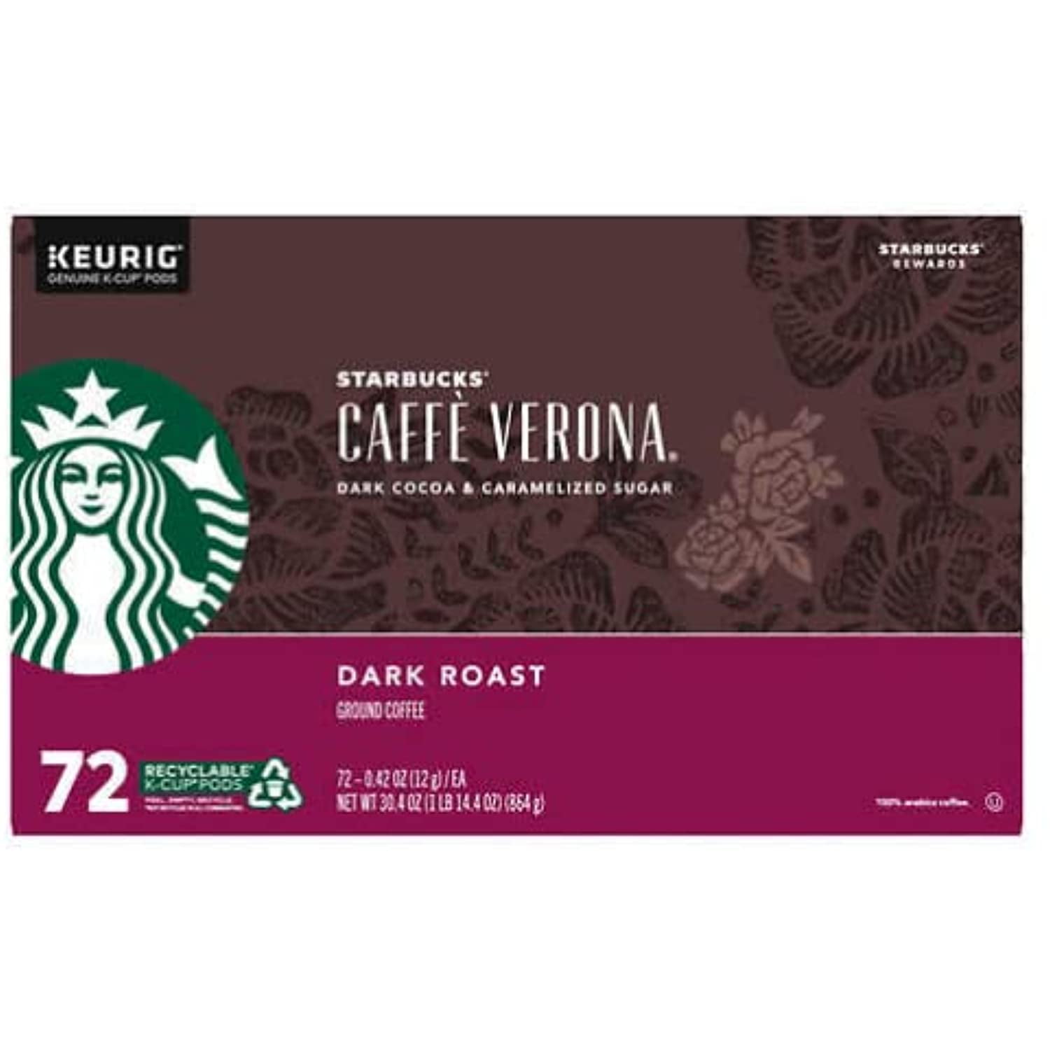 Starbucks Caffe Verona Keurig K-Cups, 72 Count