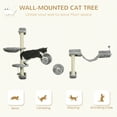 thumbnail image 4 of PawHut 4PCs Cat Wall Shelves with Hammock, Scratching Post, Ladder, Steps, 4 of 10