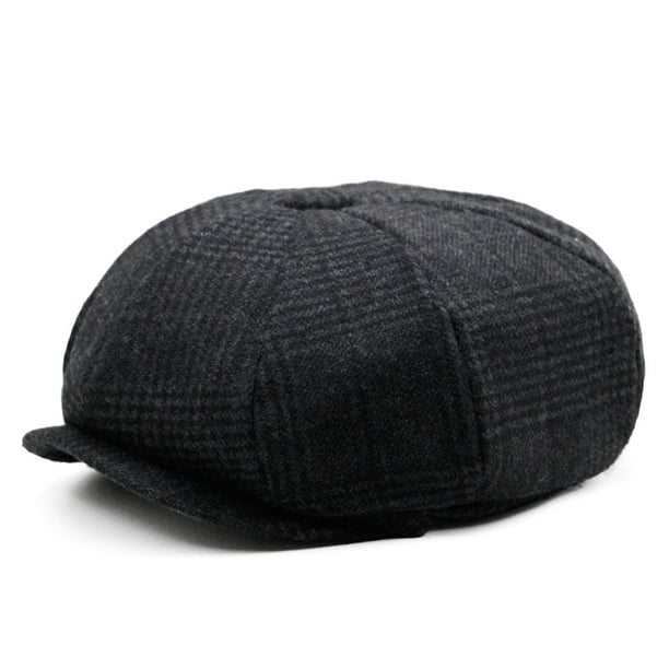 Sombreros para hombre y mujer, estilo boina a cuadros, sombreros con visera, sombreros octogonales, sombreros de poliéster para hombre.