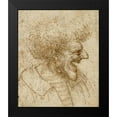 thumbnail image 2 of Da Vinci, Leonardo 12x14 Black Modern Framed Museum Art Print Titled - Caricature of a Man with Bushy Hair, 2 of 5