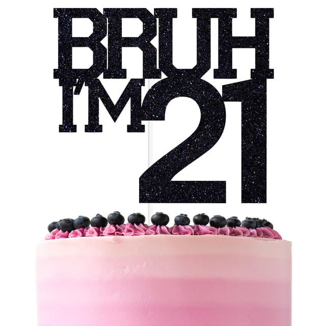 Pincel negro con purpurina ZACHAKO para decoración de tartas I'm 21 Happy 21st