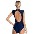 thumbnail image 4 of DPOIS Womens Sleeveless Leotard Cutout Back Bodysuit for Gymnastics Navy Blue L, 4 of 7