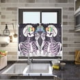 thumbnail image 4 of Yayeee Kitchen Curtains Tier Pair Light Filtering 27"x36" Rod Pocket Short Cafe Window Panel, White Skeleton, 4 of 7
