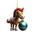 thumbnail image 2 of Holloyiver Christmas Ornaments 2023 Horse Merry Christmas Acrylic Hanging Ornaments Pony Girl Kid Pendant Horse Memorial Collectible Gift Tree Decoration, 2 of 8