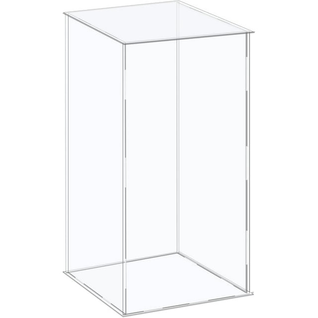 MECCANIXITY Acrylic Display Case Plastic Box Cube Storage Box Clear Assemble Showcase 10.2x10.2x16.1 Inch for Collectibles