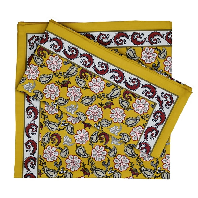 Vargottam Luxury Collection Dinner Table Linen Dcor Cotton Napkin Printed Fabric Reusable Napkins Set Of 12, 20 X 20 - Asian Block