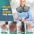 thumbnail image 4 of Weighted Heating Pad for Neck and Shoulders,24" x 33" Electric Heated Wrap for Pain Relief - 4 Heat Settings,Auto-off with Countdown-(Gray), 4 of 6