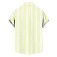 thumbnail image 7 of Mens Vertical Striped Button Down Shirts Cuban Guayabera Camp Collar Short Sleeve Casual Tops, Vintage Old Money Style Summer Soft Lightweight Cardigan Shirt for Resort & Beach Vacation, 7 of 7