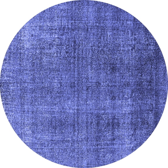 Ahgly Company Indoor Round Oriental Blue Industrial Area Rugs, 3' Round