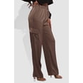thumbnail image 4 of Soft Satin Bungee Cargo Sweatpants - Dark Taupe, 4 of 10