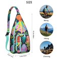 thumbnail image 3 of Boho Jellyfish Sling Backpack – Watercolor Ocean Daypack with Mystical Marine Life & Coral Reef Design, Lightweight Nautical Travel Crossbody Bag for Coastal Adventures & Sea Lovers, 3 of 4