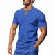 thumbnail image 1 of pstuiky camisetas de hombre, Blusas versátiles de manga corta con cuello en V y cordón de color sólido para hombre camisas casuales para hombre s, 1 of 8