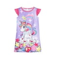 thumbnail image 3 of Emy Dola 2Pcs Girls Unicorn Nightgowns Kids Flutter Sleeve Pajamas Nightdress Toddler Summer Princess Sleepwear Dress, 3 of 9