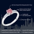 thumbnail image 2 of Gem Stone King Pink Moissanite and Created White Sapphire Engagement Ring for Women | 925 Sterling Silver | 0.67 Cttw | Wedding Anniversary Promise Ring | Size 5,6,7,8,9, 2 of 4
