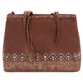 thumbnail image 1 of American West Bandana Shoulder Zip Top Handbag w Key Charm, 1 of 5