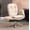 Cream, variant on TMV Vanity Chair with Foldable Arms, Criss Cross Design Office Desk Chair - Standard Size Swivel Computer Chair with Wheels,Cream