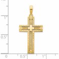 thumbnail image 2 of 14K Yellow Gold Fancy Sandblasted Cross Pendant Made In United States -Jewelry By Sweet Pea, 2 of 5