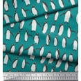 thumbnail image 2 of Soimoi Blue Georgette Viscose Fabric Penguin Ocean Print Fabric by the Yard 42 Inch Wide, 2 of 3