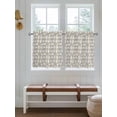 thumbnail image 6 of Beige White Leaves Half Window Curtain 36 Inches Long, Spring Pastoral Rustic Botanical Window Treatment Curtain Drapes, Small Tier Curtains for Bathroom Over Sink, 27.5"x36", 2 Panels, 6 of 7