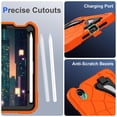 thumbnail image 3 of Kids Cases for iPad mini 6th Gen 8.3" 2021 Case, for iPad mini 7th Gen (A17 Pro) 2024 Case with Sturdy Kickstands, Heavy Duty Shockproof case for Kids Children Boys Girls, Orange+Black, 3 of 7