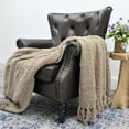 thumbnail image 4 of Home Soft Things Fluffy Knitted Throw Blanket Reversible Lightweight Super Soft Cozy Throw Blanket - Amphora - 50" x 60", 4 of 6