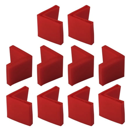 10 Pcs Red Soft Angle Iron Foot Pad L Shaped Edge Leg Cover 50mmx50mm