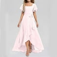 thumbnail image 6 of EnJoCho Short Sleeve Flower Girl Dress Chiffon High Low He𝗆 Rufle Bridesmaid Gown for Wedding Junior Formal Par𝗍y Churc𝗁 Occasion, 6 of 6
