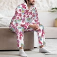 thumbnail image 7 of Sikiie Watercolor Flowers Mens Pajama Set, Soft Warm Long Sleeve Sleepwear, Cozy Button-Down Pjs for Men-Large, 7 of 7