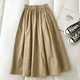 thumbnail image 1 of Falda de talle alto en forma de A de color liso para mujer, ropa de trabajo versátil de color caqui para verano de 2024, nuevo estilo de moda coreana, 1 of 4