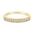 thumbnail image 3 of 1/5 CT Round Cut Natural White Diamond Half Eternity Engagement Ring In 14K Yellow Gold Plated 925 Sterling Silver (Color: I-J, Clarity: I2-I3, 0.20 Cttw) -4, 3 of 7