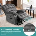 thumbnail image 2 of MEETWARM Large Power Lift Electric Recliner Chair with Extended Footrest for Elderly, Big and Tall Lift Chair for Seniors Reclining Chair for Living Room with Massage and Heated, USB Ports Plush-Grey, 2 of 9