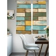 thumbnail image 4 of Brown Blue Vintage Sheer Curtains 72 Inch Length 2 Panels Set Window Treatments, Retro Farmhouse Elegant Pastoral Rod Pocket Semi Curtains for Living Room/Bedroom/Kitchen Décor, 104"W x 72"L, 4 of 7