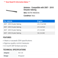 thumbnail image 2 of Antenna - Compatible with 2007 - 2010 Chrysler Sebring 2008 2009, 2 of 2