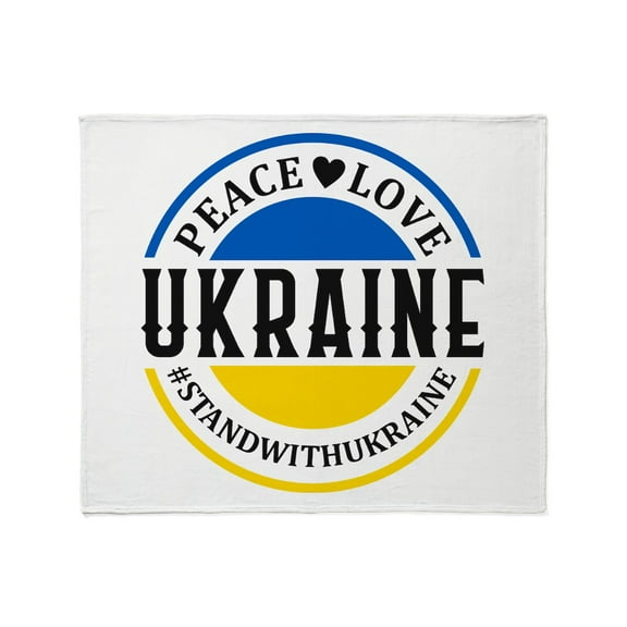CafePress - Peace Love Ukraine - Soft Fleece Throw Blanket, 50"x60" for All Ages