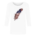 thumbnail image 4 of Itsame 4th of July Shirts Women Independence Day Short T-Shirt Sleeve American Flags Printed Short Sleeve Top, Round Neck White, 4 of 4