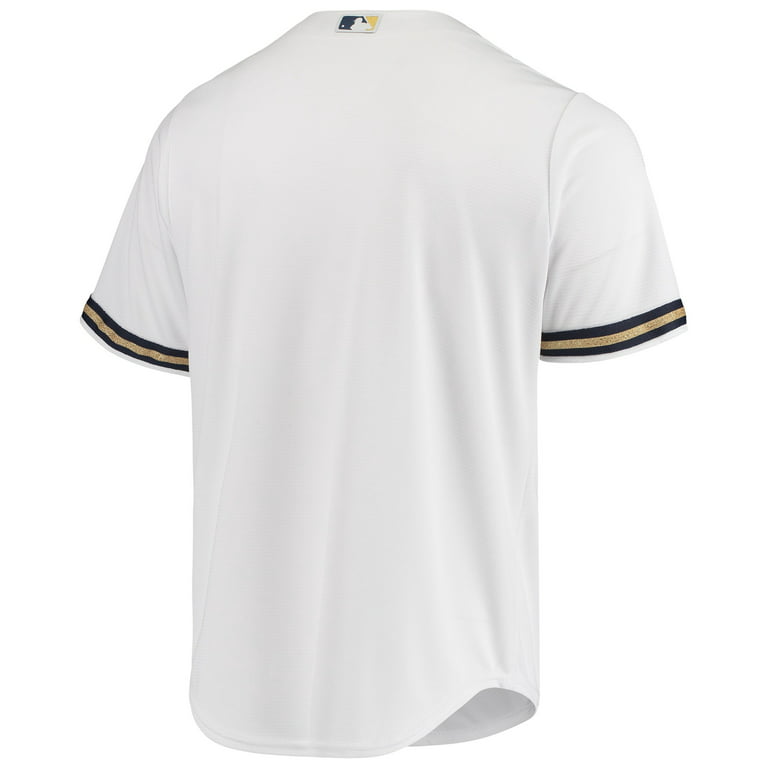 Men's Majestic White Milwaukee Brewers Home Official Cool Base
