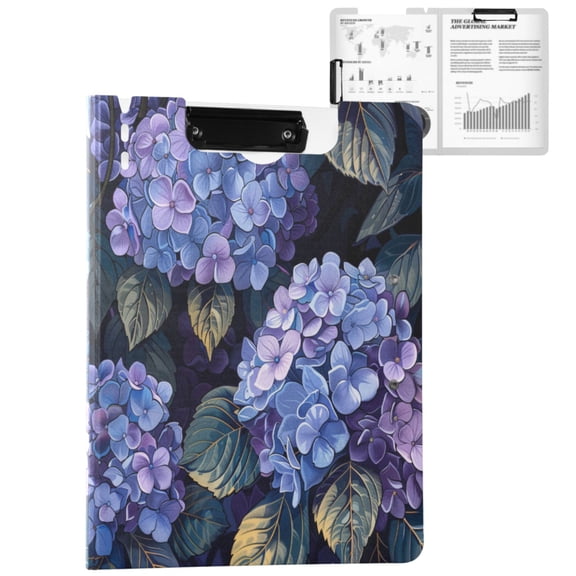 ALAZA Hydrangeas Flowers Leaves A4 Foldable Clipboard 360 Degree Folder Binder