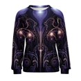 thumbnail image 7 of Simple Purple Ripple Womens Casual Crewneck Sweatshirt Long Sleeve Tops Cute Pullover Loose Fit, 7 of 7