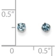thumbnail image 2 of Primal Gold 14 Karat White Gold Aquamarine 3mm Stud Earrings, 2 of 4