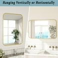 thumbnail image 4 of Anyrose 24"x36" Bathroom Vanity Mirror with Safe Corners Wall Decor,Gold, 4 of 6