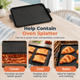 Newborn Screenung Rack Black Rectangular Splatter Screen and Baking Rack, 17 x 12.5 Inch ...